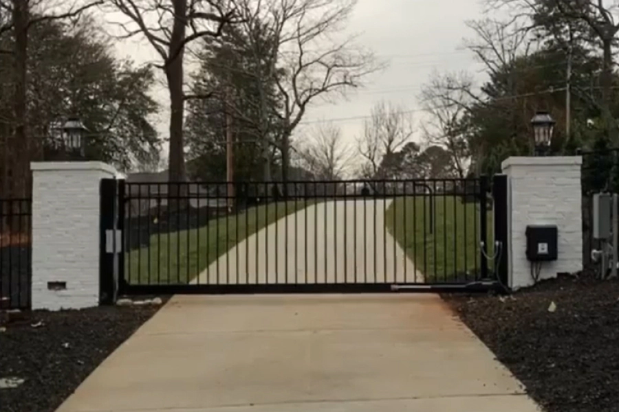newly installed driveway metal gate denver nc
